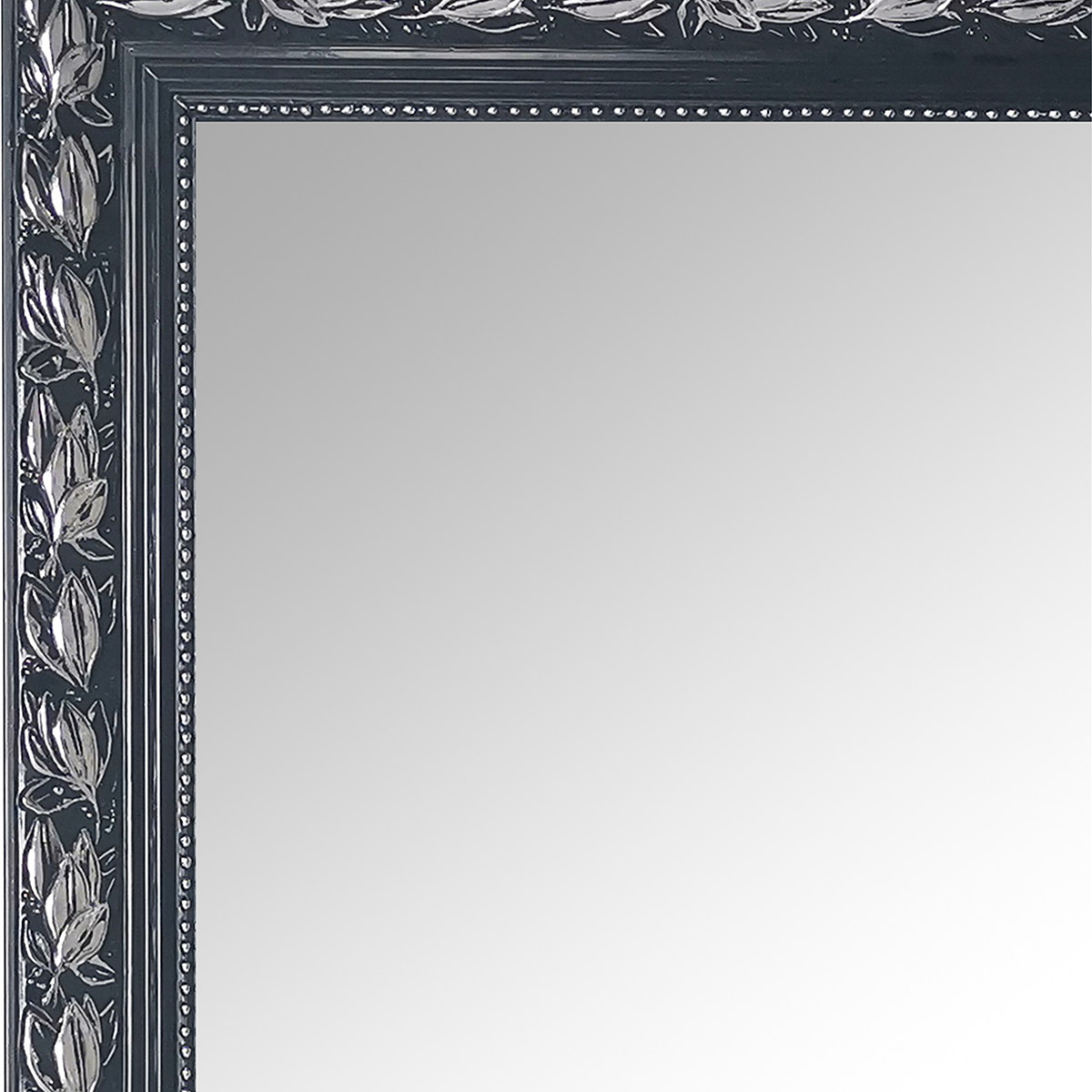 Miroir - Trion Jonca - 50x150 - Miroir Mural avec Cadre - Noir Argenté - Bois