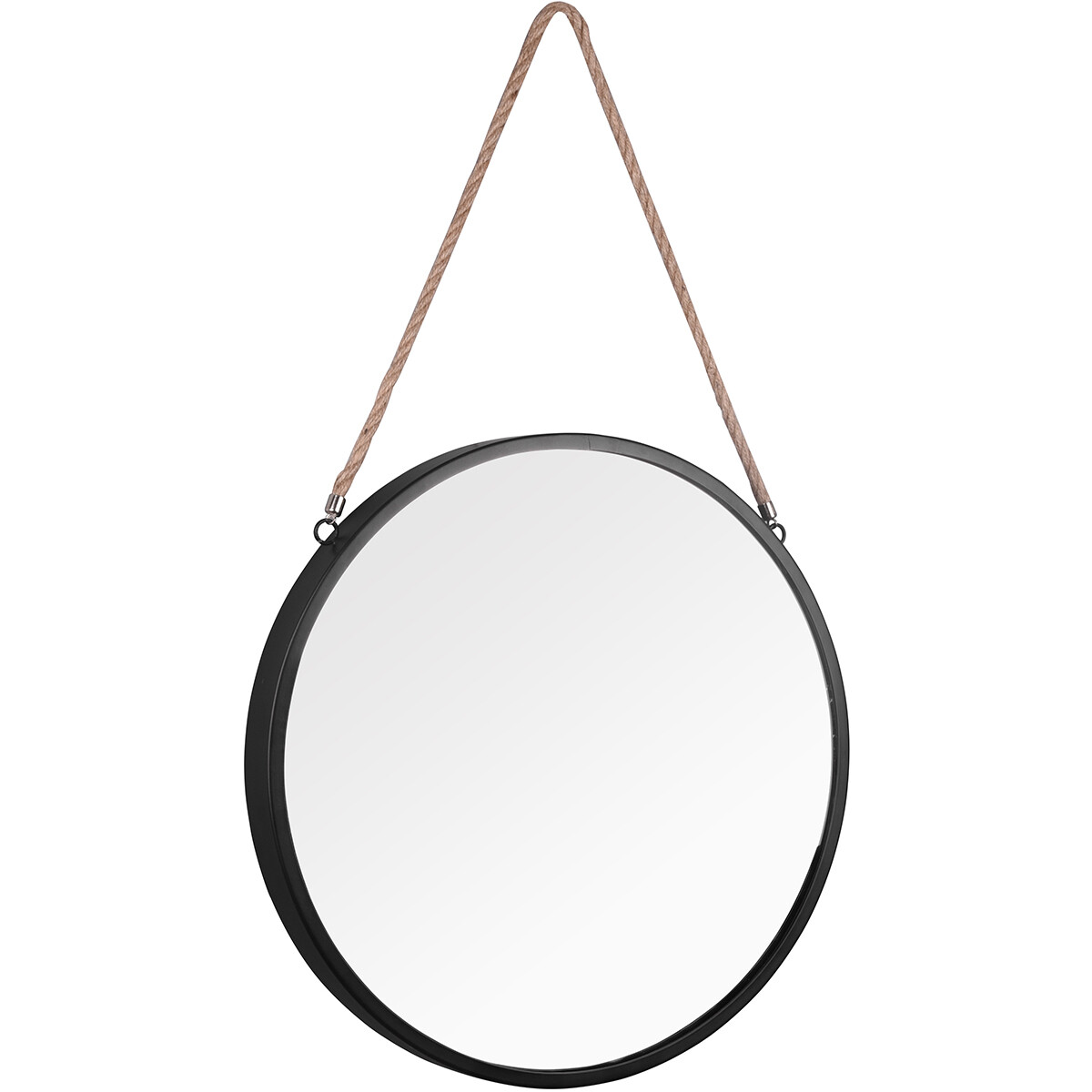 Miroir - Trion Vicon - Ø40cm - Miroir Suspendu dans un Cadre - Noir