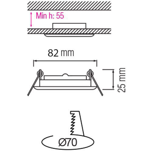 Support Spot 10 Pack - Spot Encastré GU10 - Rond - Blanc - Aluminium - Inclinable Ø82mm