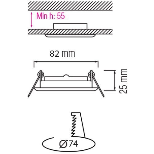 Support Spot 10 Pack - Aigi - Spot Encastré GU10 - Rond - Chrome - Aluminium - Inclinable Ø82mm