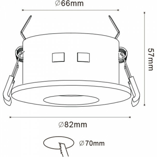 Support Spot 10 Pack - Aigi - Spot Encastré GU10 - Étanche IP65 - Rond - Blanc - Aluminium/Verre - Ø82mm