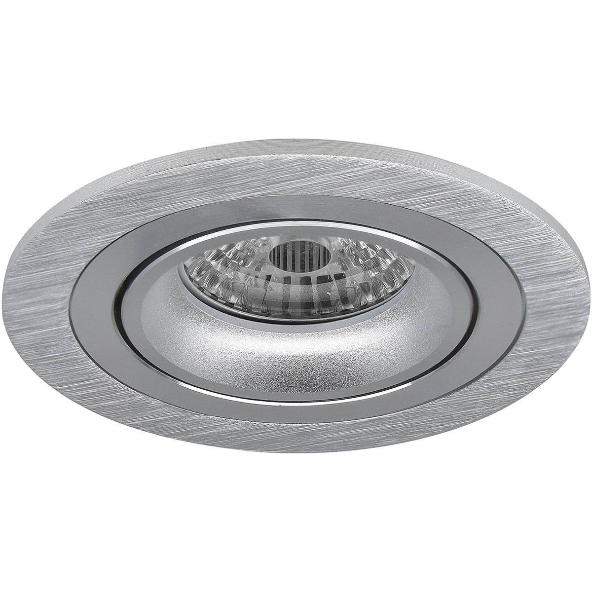 Support Spot GU10 - Pragmi Alpin Pro - Spot Encastré GU10 - Rond - Argent - Aluminium - Inclinable - Ø92mm