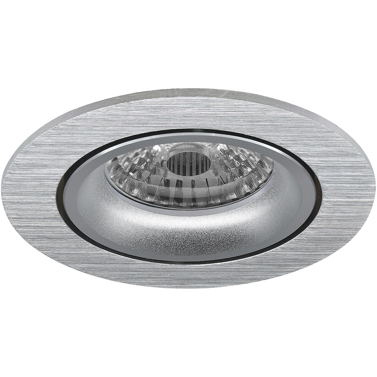 Support Spot GU10 - Pragmi Delton Pro - Spot Encastré GU10 - Rond - Argent - Aluminium - Inclinable - Ø82mm