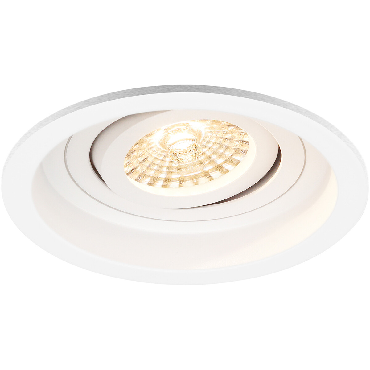 Support Spot GU10 - Pragmi Domy Pro - Spot Encastré GU10 - Rond - Blanc - Aluminium - Encastré - Inclinable - Ø105mm