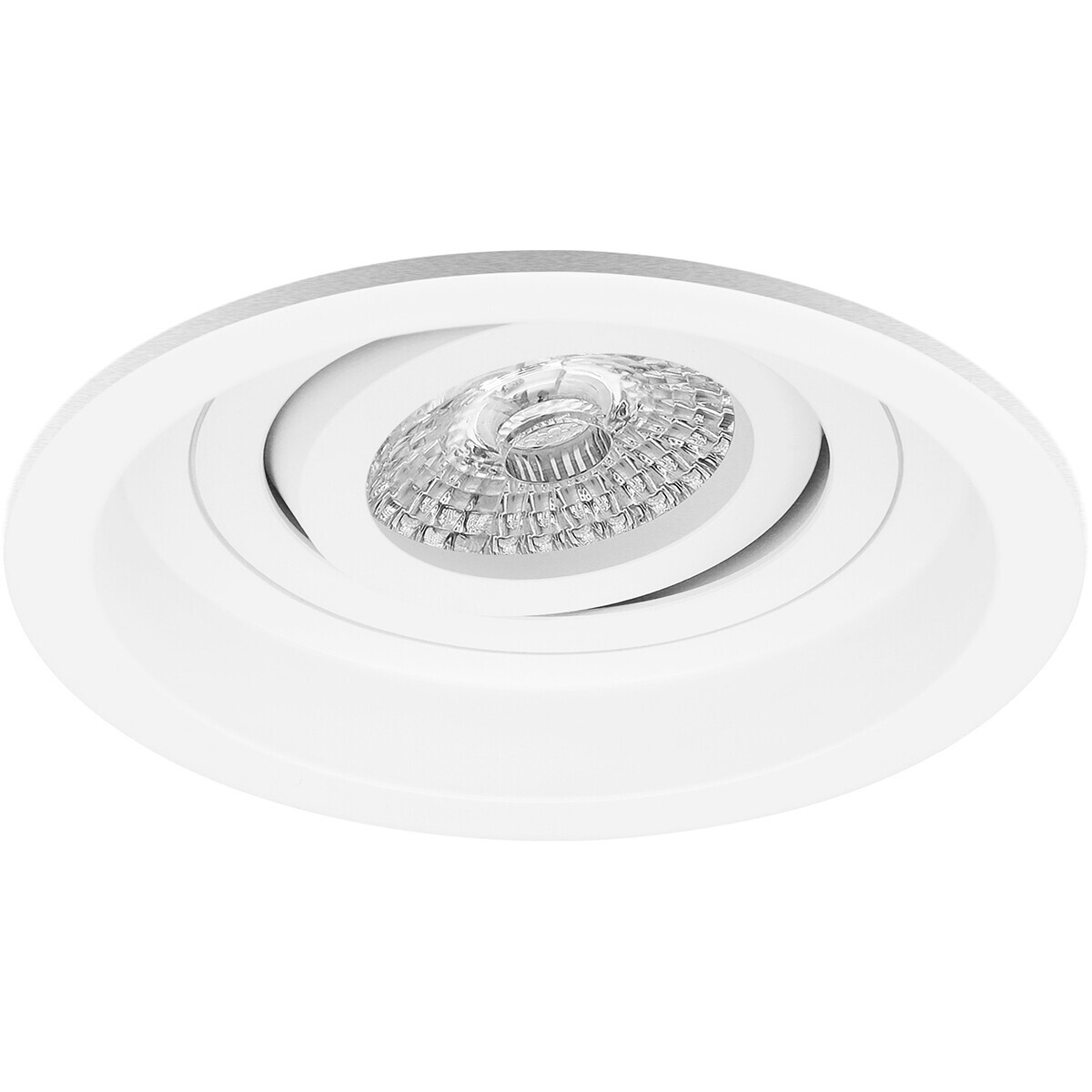 Support Spot GU10 - Pragmi Domy Pro - Spot Encastré GU10 - Rond - Blanc - Aluminium - Encastré - Inclinable - Ø105mm