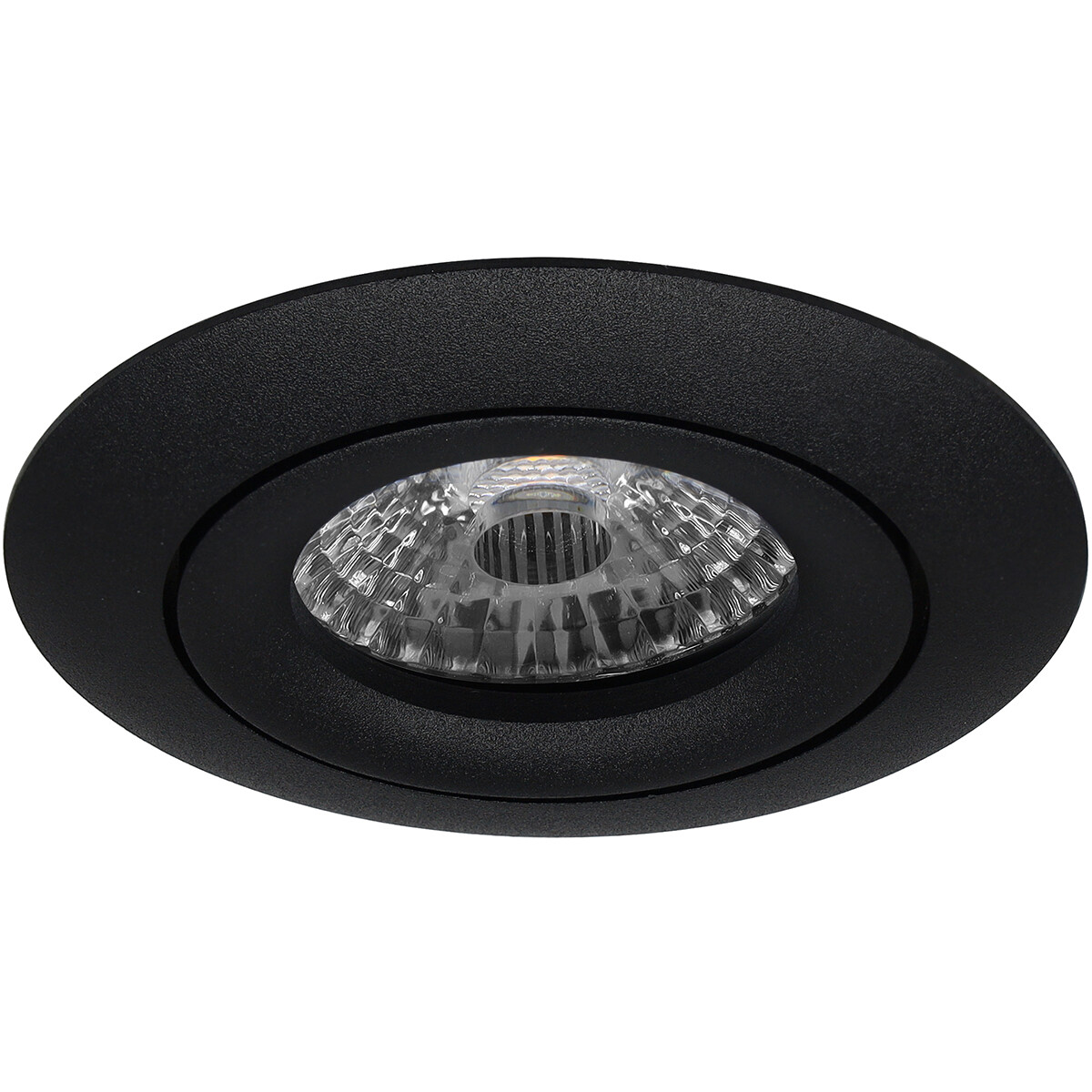 Support Spot GU10 - Pragmi Uranio Pro - Spot Encastré GU10 - Rond - Noir - Aluminium - Inclinable - Ø82mm