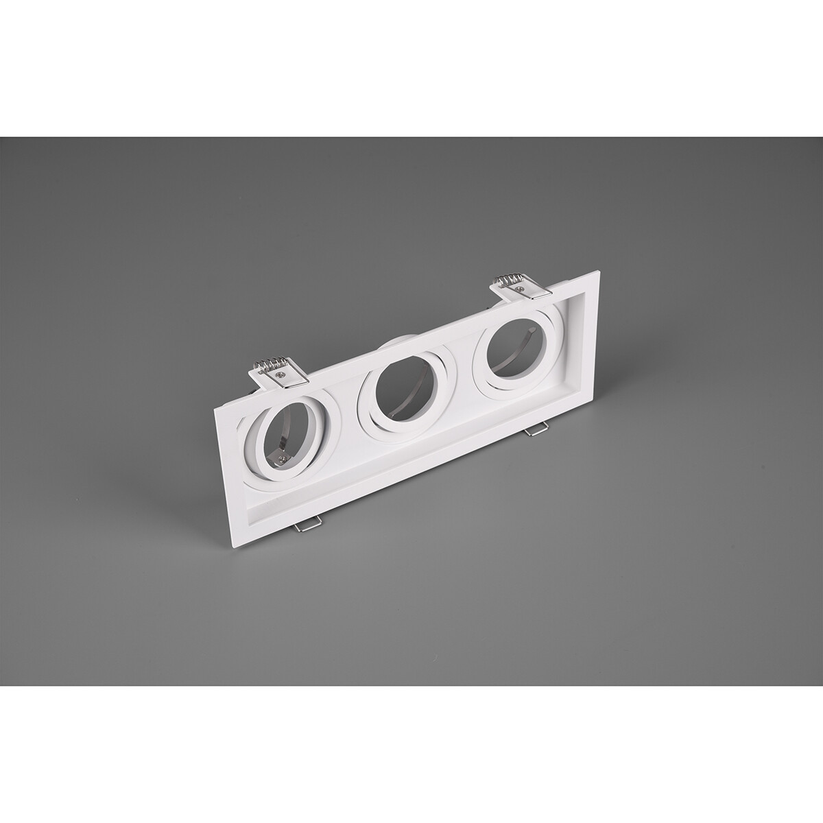 Support Spot GU10 - Trion Kenan - Spot Encastré GU10 - Rectangle - 3-lumières - Blanc - Aluminium - Encastré - Inclinable - Ø90