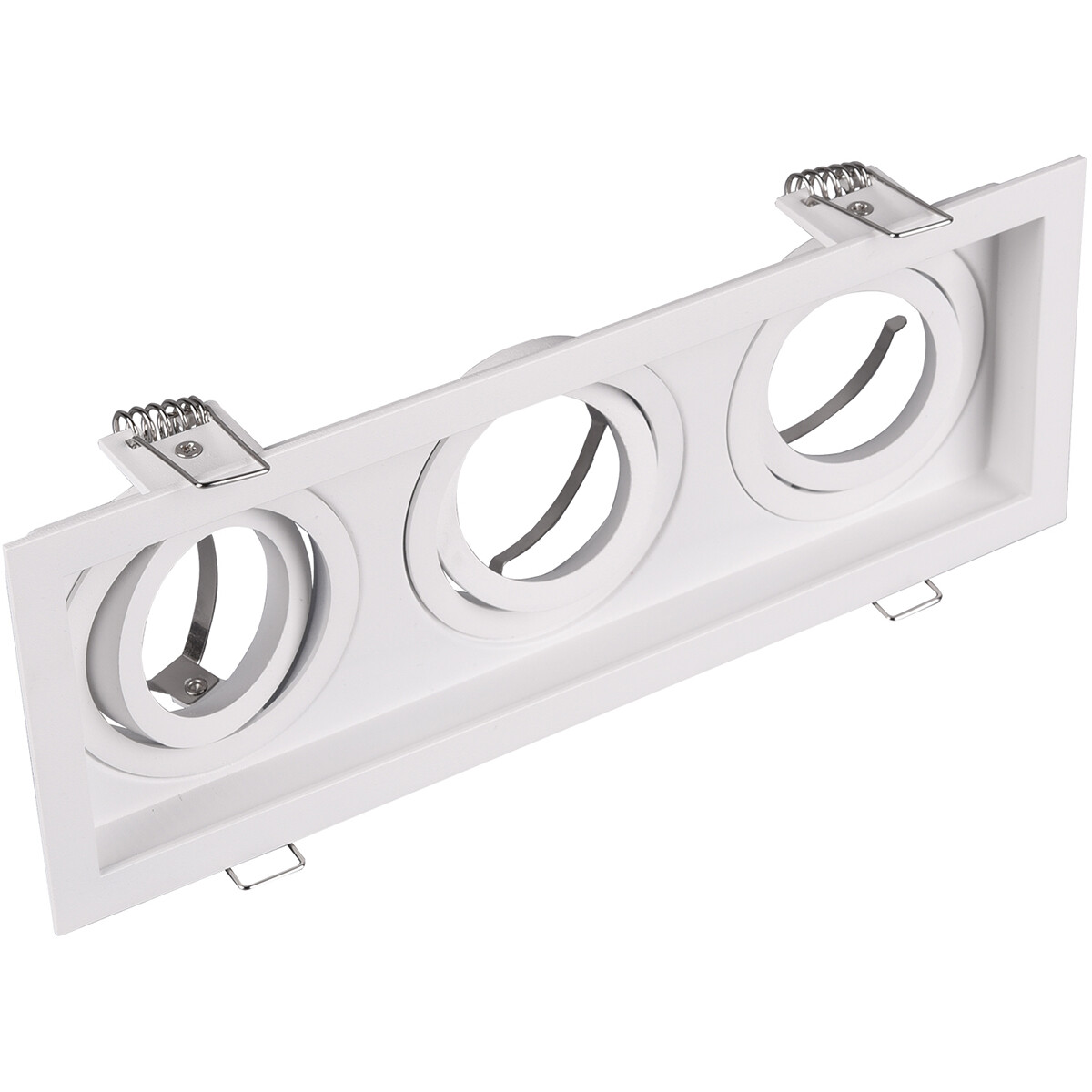 Support Spot GU10 - Trion Kenan - Spot Encastré GU10 - Rectangle - 3-lumières - Blanc - Aluminium - Encastré - Inclinable - Ø90