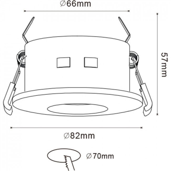 Support Spot GU10 - Aigi - Spot Encastré GU10 - Étanche IP65 - Rond - Chrome - Aluminium/Verre - Ø82mm