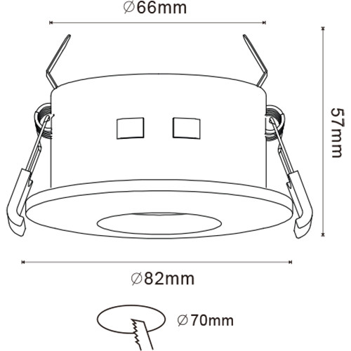 Support Spot GU10 - Aigi - Spot Encastré GU10 - Étanche IP65 - Rond - Blanc - Aluminium/Verre - Ø82mm