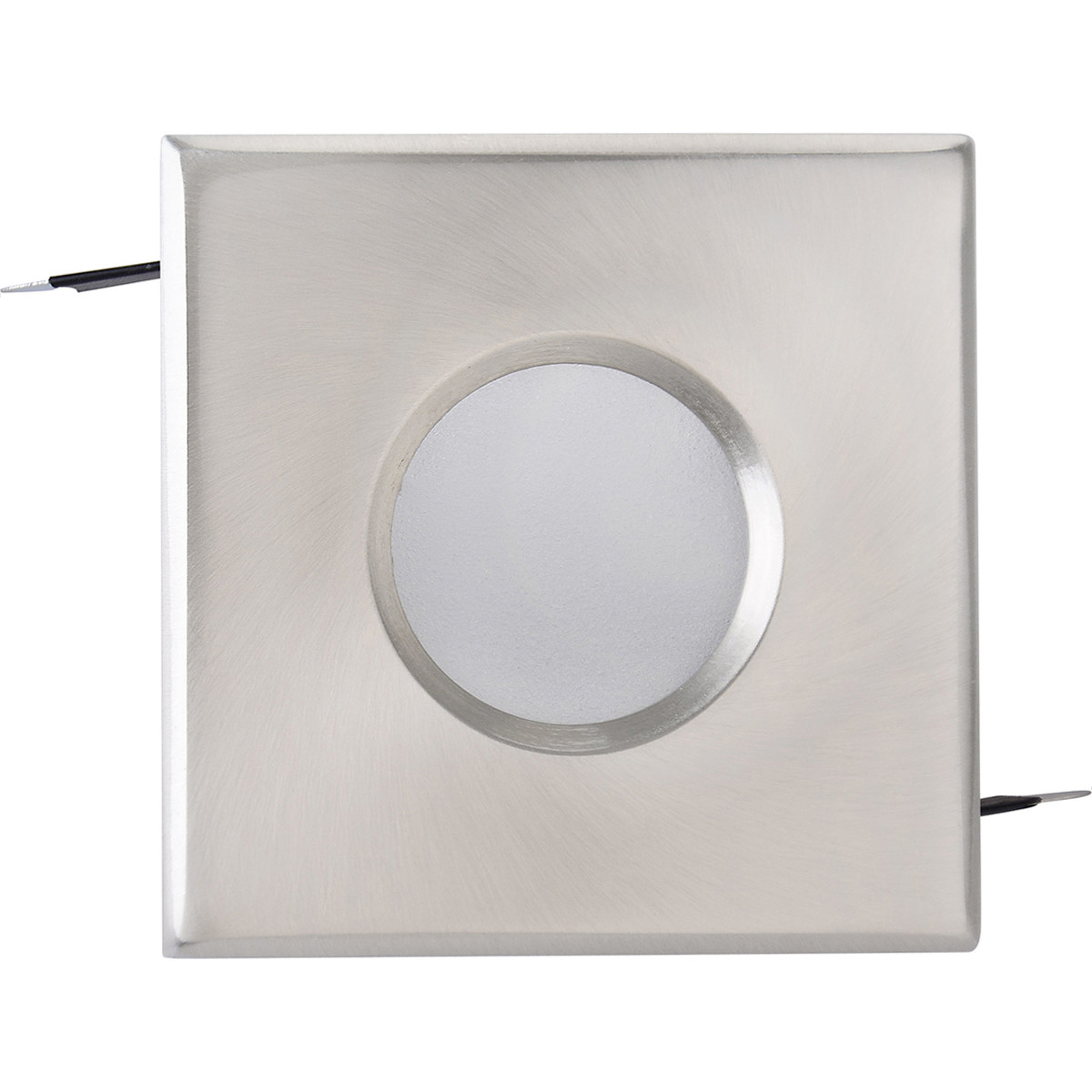 Support Spot GU10 - Aigi - Spot Encastré GU10 - Étanche IP65 - Carré - Chrome - Aluminium/Verre - 82mm