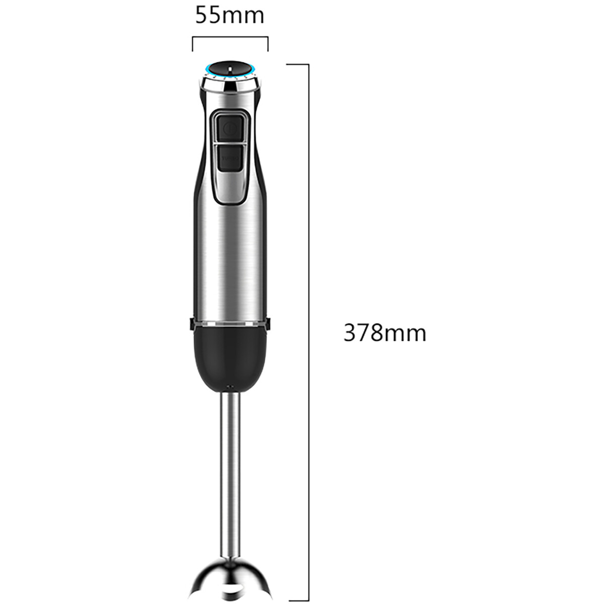 Mixeur Plongeant - Aigi Ritano - 0.6 Litre - 1000 Watt - Plastique - Noir/Argent