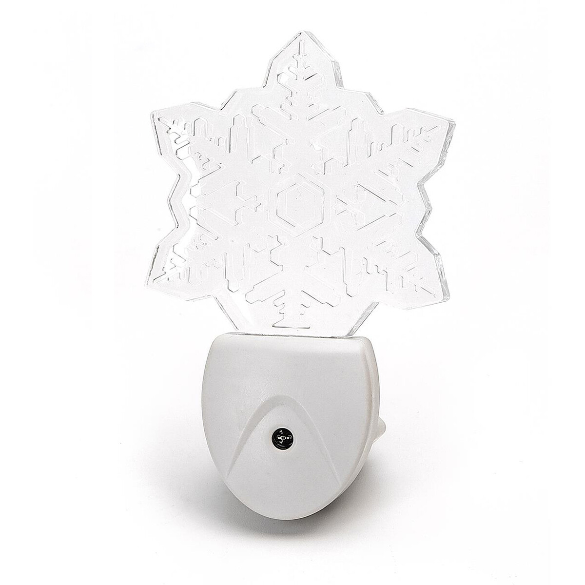 Lampe à Fiche - Lampe à Fiche avec Capteurs de Luminosité - Aigi Essi - 0.5W - RGB - Rond - Mat Blanc - Plastique - Flocon de Neige