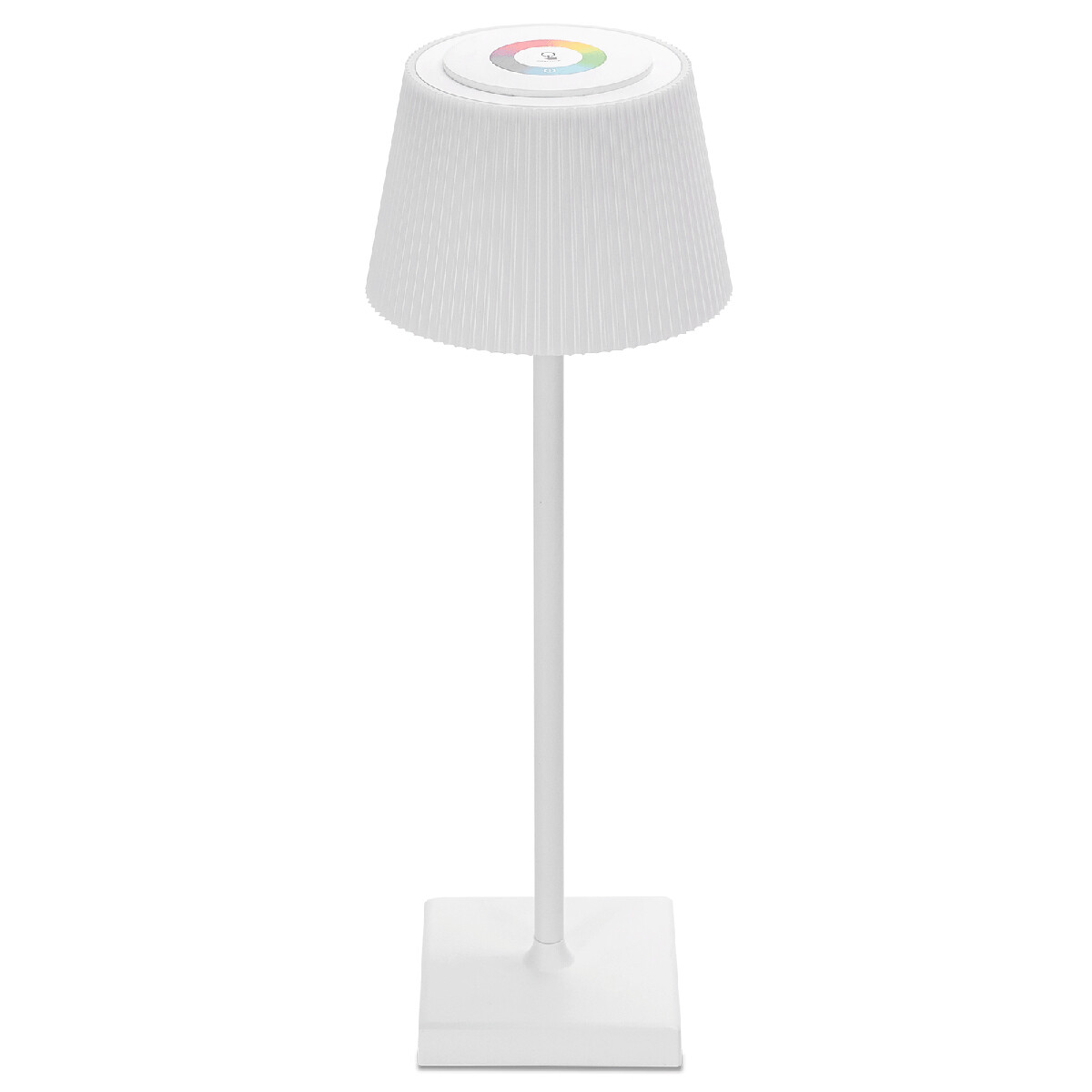 Lampe de Table à Piles Rechargeables - Lampe de Bureau Sans Fil - Réglable - RGB+CCT - Commande Tactile - USB - Blanc