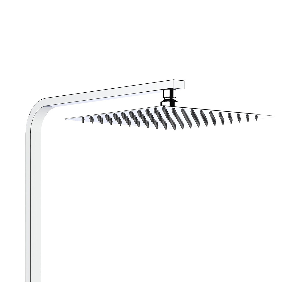 Ensemble de douche à effet pluie thermostatique - Leoni Rimbo - 22cm - Douche de tête carrée - Douchette à main en barre - Acier inoxydable - Chrome