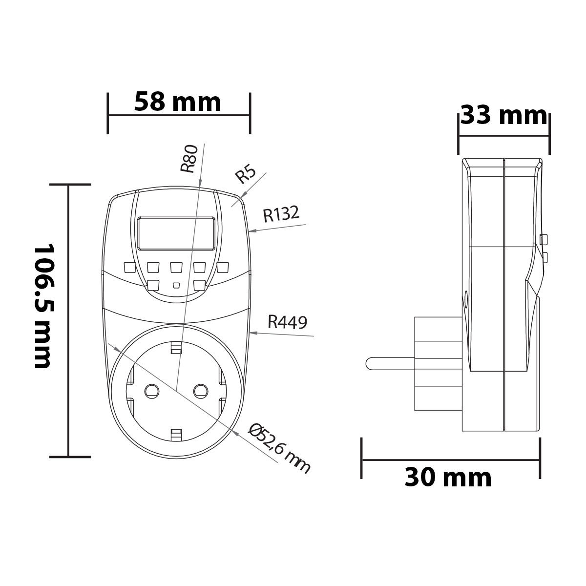 Minuterie - Horloge de Commutation Numérique - 3500W - Blanc