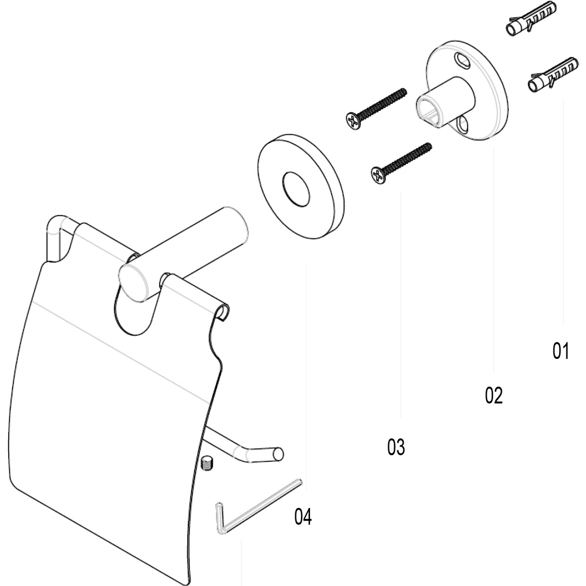 Porte-rouleau de toilette avec clapet - Leoni Rimbo - Rond - PVD - Or brossé