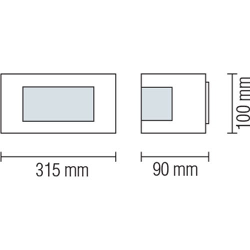 Éclairage de Jardin LED - Lumière Extérieure - Manipu 3 - Mur - Inox - E27 - Carré