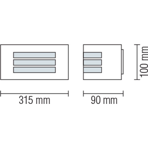 Éclairage de Jardin LED - Lumière Extérieure - Manipu 2 - Mur - Inox - E27 - Carré