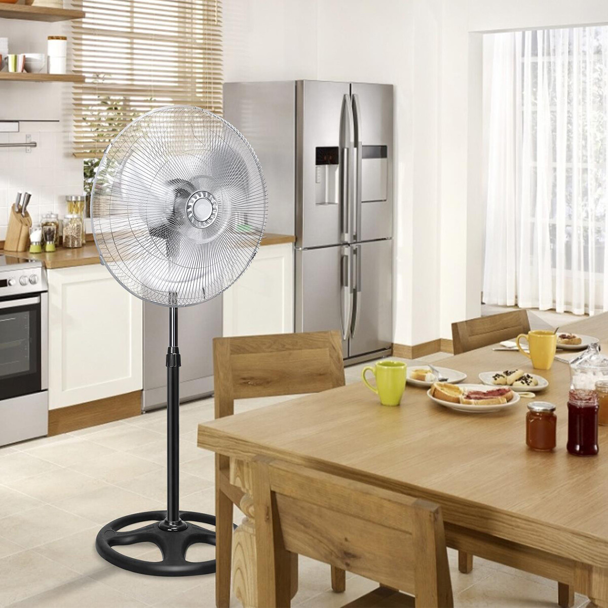 Ventilateur - Aigi Utrino - Ventilateur sur Trépied - Debout - Rond - Mat Argent - Plastique