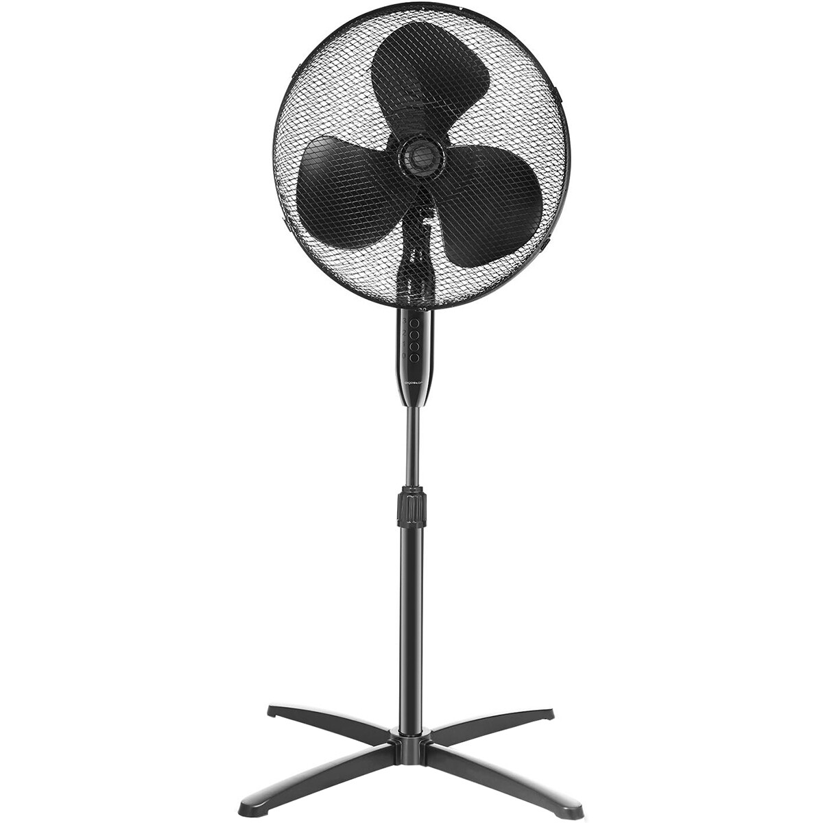 Ventilateur - Aigi Uyno - Ventilateur sur Trépied - Debout - Rond - Mat Noir - Plastique