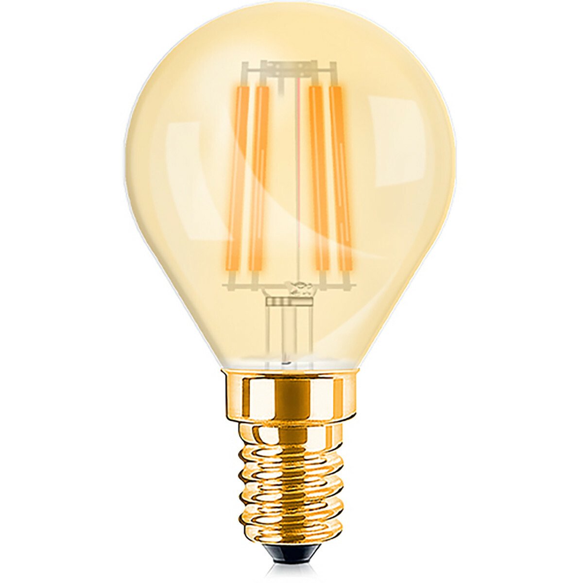 Pack Avantage 10x LED Lampe E14 Globe Filament - Brinton - Ambre 4W 360lm - 822 Blanc Très Chaud 2200K - P45 | Remplace 32W