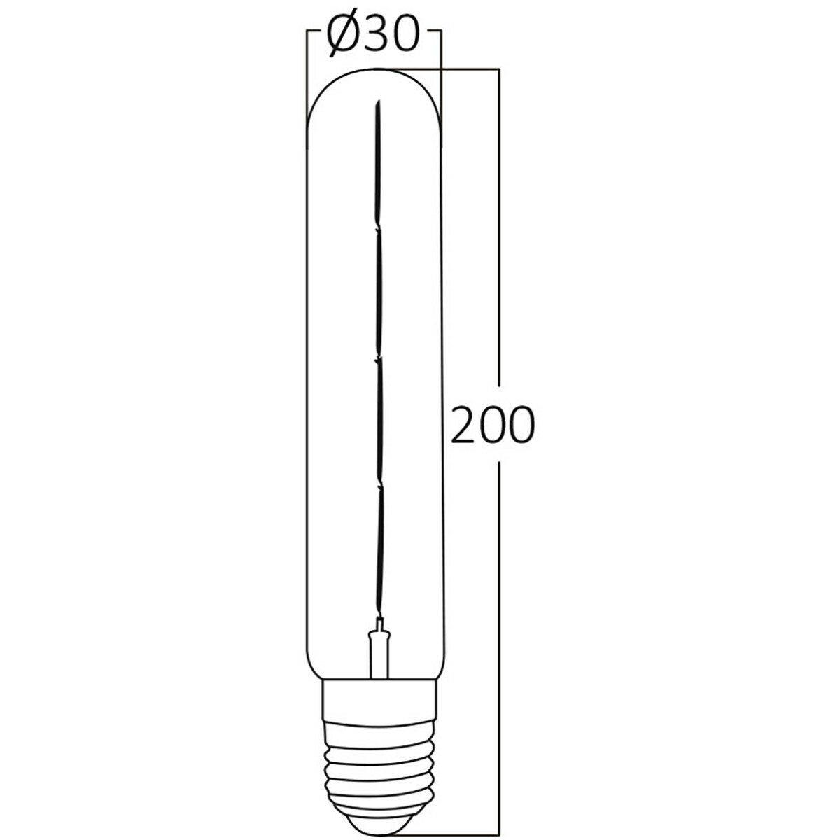 Pack Avantage 10x LED Lampe E27 Tube Filament - Brinton - Ambre 6W 540lm - 822 Blanc Très Chaud 2200K - T30 - Dim. | Remplace 45W