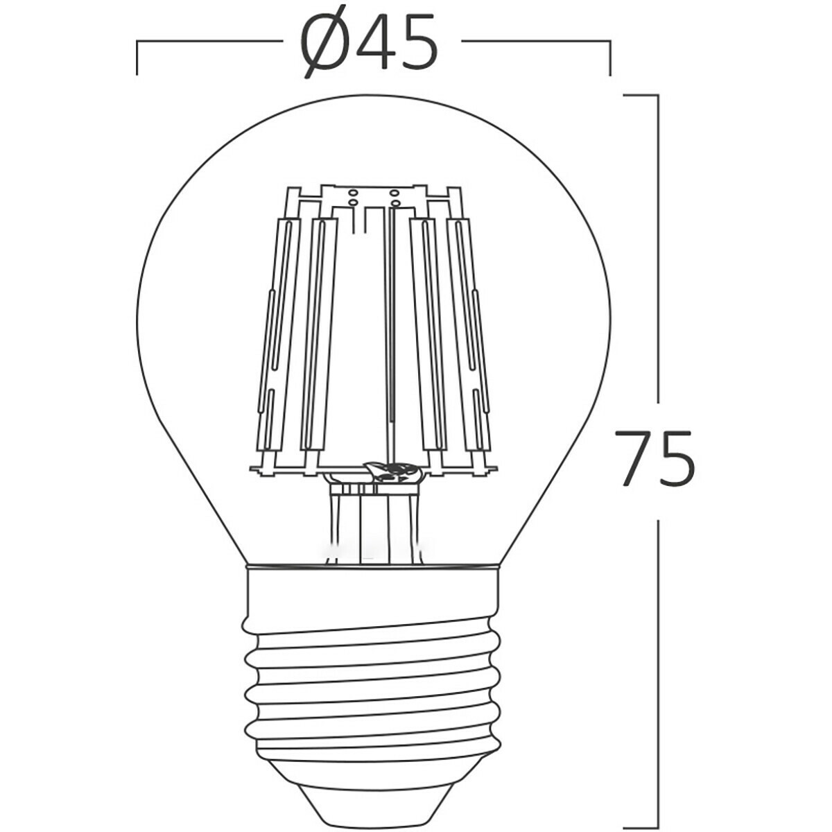 Pack Avantage 10x LED Lampe E27 Globe Filament - Brinton - Ambre 4W 360lm - 822 Blanc Très Chaud 2200K - G45 | Remplace 32W