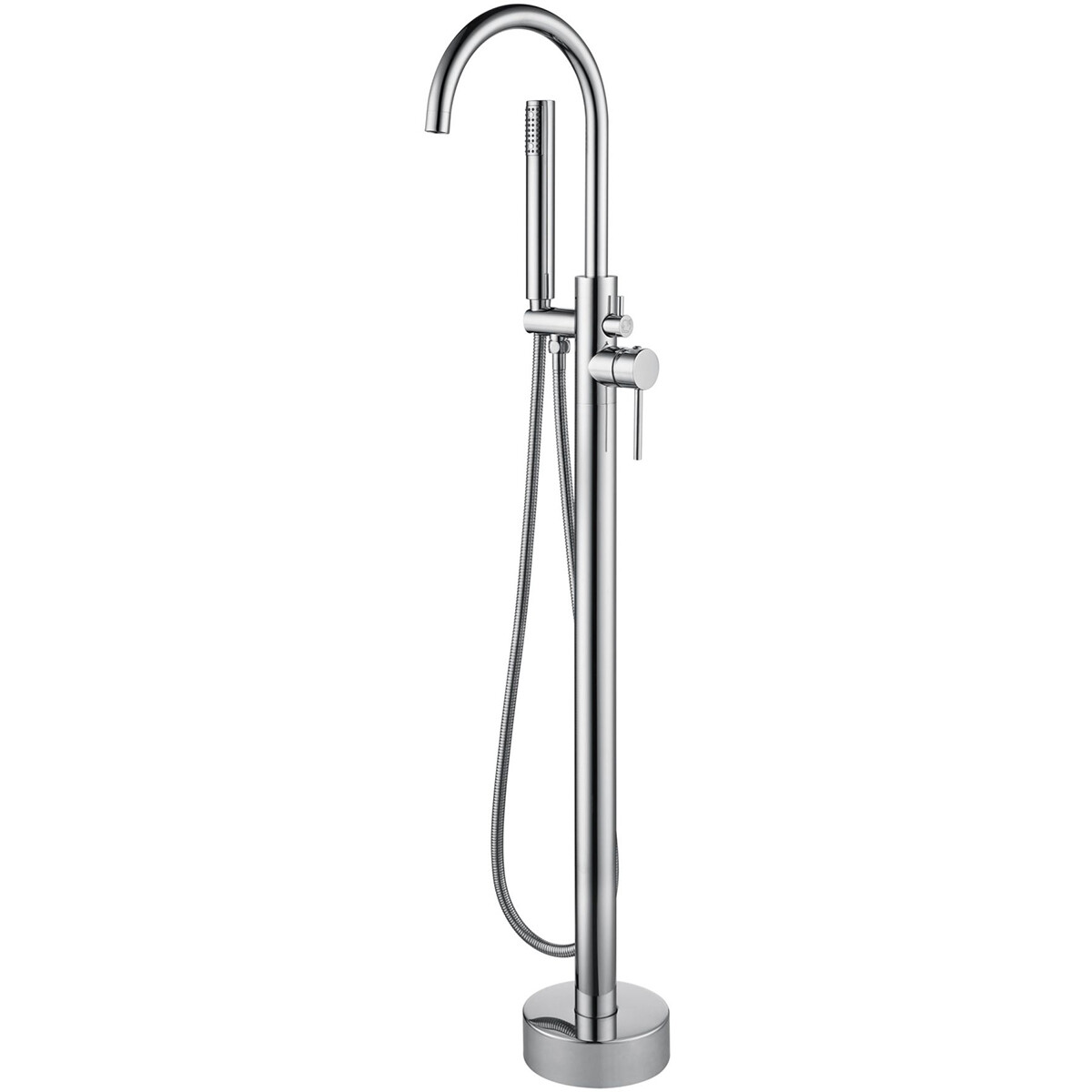 Bain Mural Autoportant - Leoni - 110.9 cm - Ensemble de Douchette - Inox - Chrome