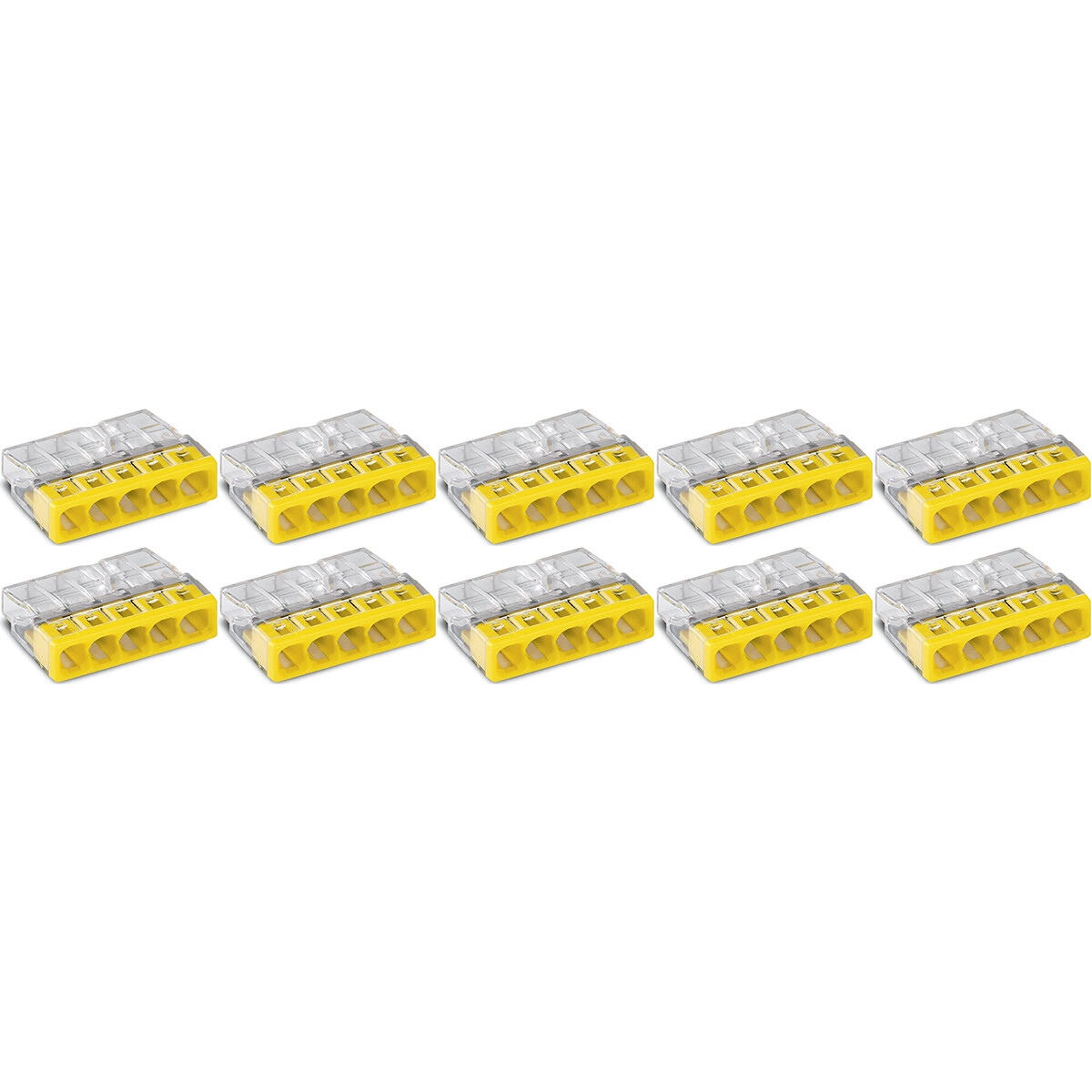 WAGO - Connecteur - 5 Pôles - 0.5-2.5mm² - Jaune - 10 Pièces