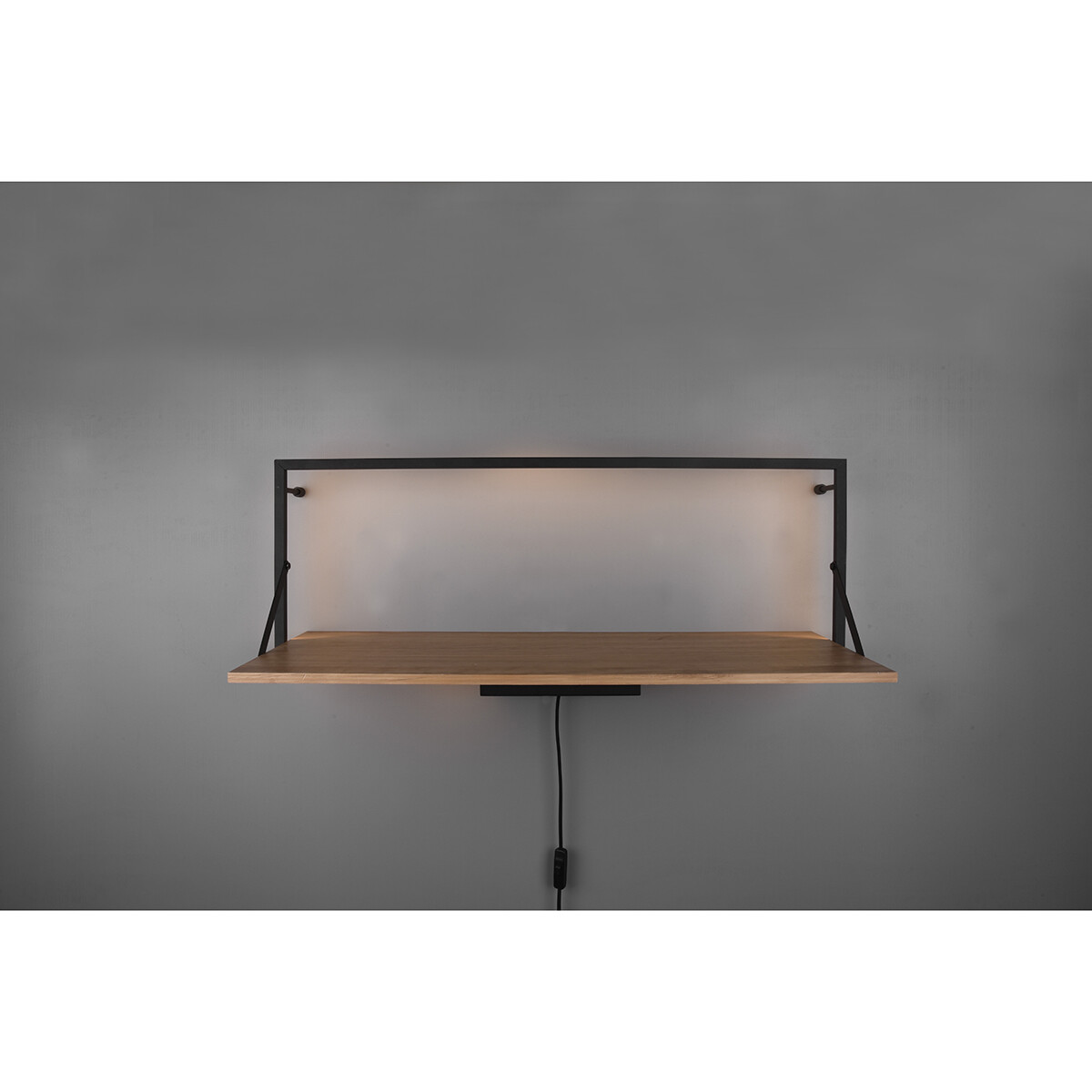 Etagère murale - Trion Lino - Étagère avec Éclairage LED - 10W - Blanc Chaud 3000K - Noir