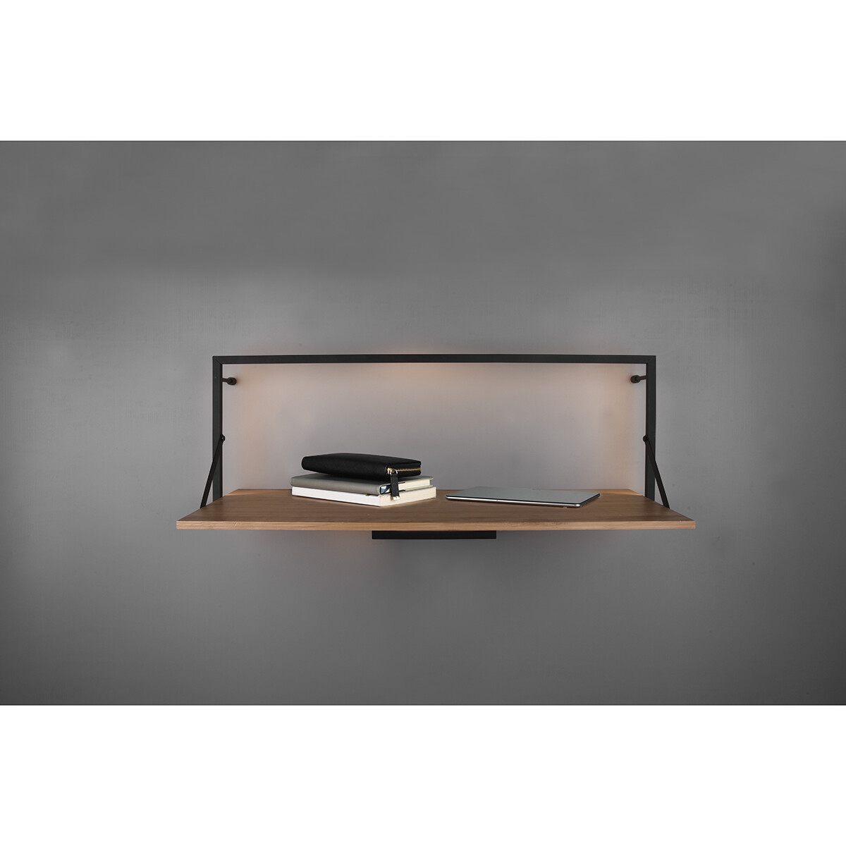 Etagère murale - Trion Lino - Étagère avec Éclairage LED - 10W - Blanc Chaud 3000K - Noir